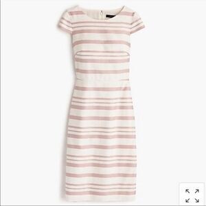 J. CREW Double Stripe Cap Sleeve Sheath Dress Pink Ivory 6